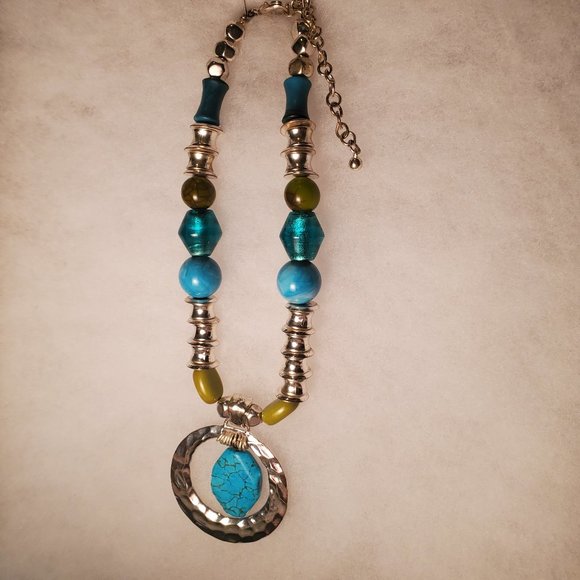 Chico's Jewelry - Chico's Teal, Silver & Green Necklace